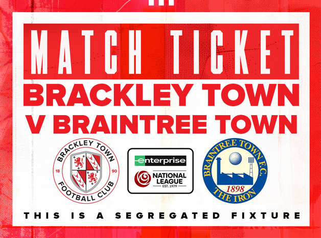 Event image Brackley Town FC v Braintree Town FC – Enterprise National League – Tuesday 24th March 2026 - KO 7:45pm
