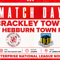 Event image Brackley Town FC v Hebburn Town FC – Enterprise National League North – Saturday 15th August 2026 - KO 3pm