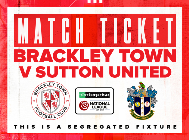 Event image Brackley Town FC v Sutton United FC – Enterprise National League – Saturday 20th September 2025 - KO 12.30pm