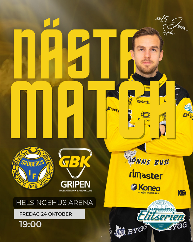Event image Broberg/Söderhamn - Gripen Trollhättan 251024/Elitserien Bandy