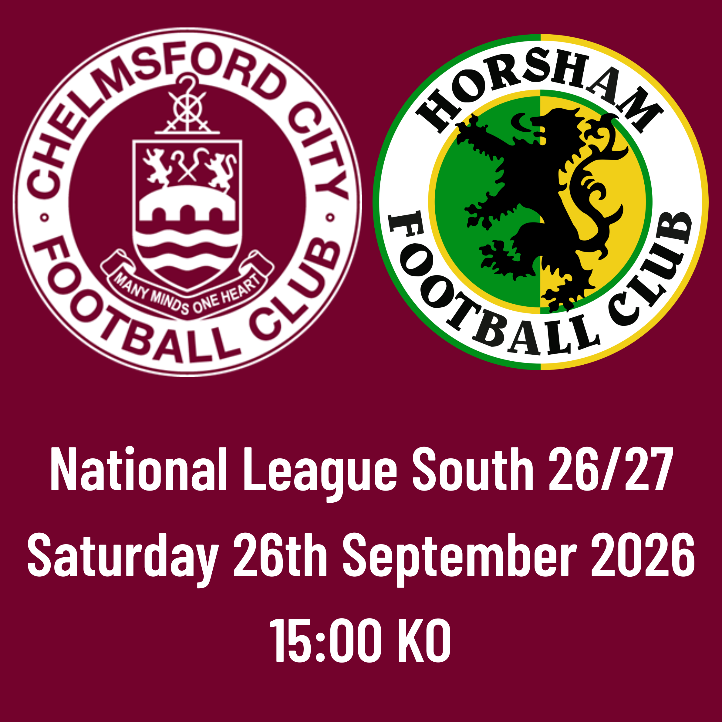 Event image HOME FANS: CCFC vs Horsham