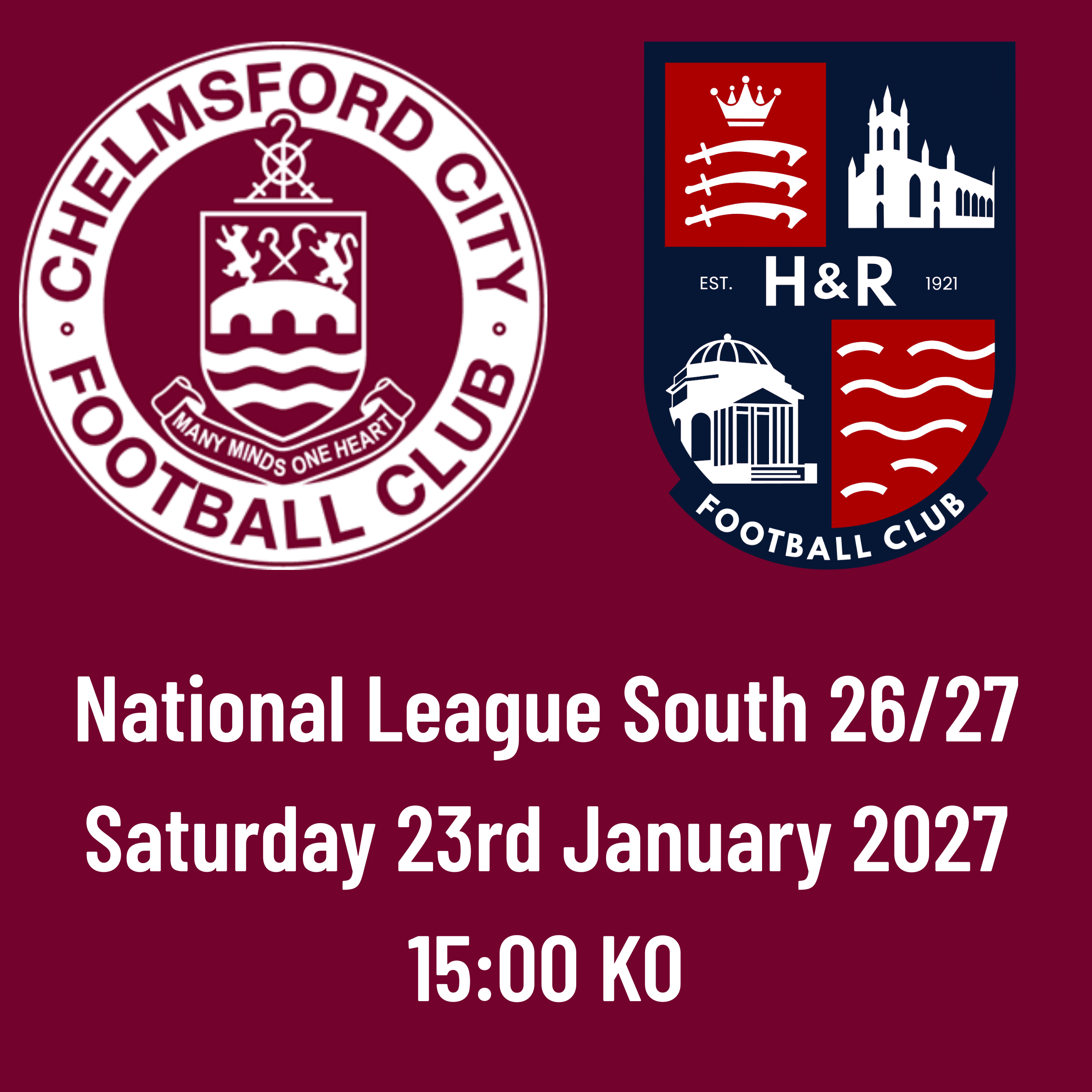 Event image HOME FANS: CCFC vs Hampton & Richmond Borough