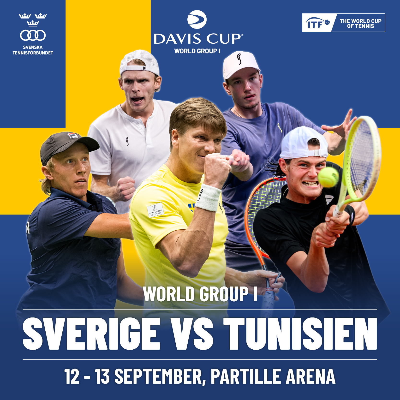 Event image Davis Cup World Group I Sverige - Tunisien (fredag 12 sep)