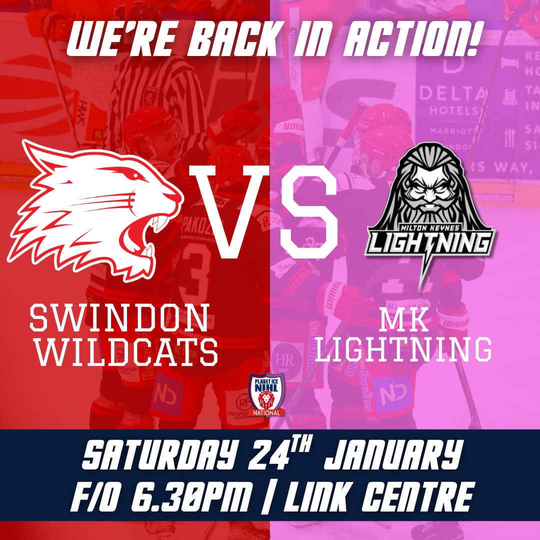 Event image Swindon Wildcats v MK Lightning | Sat 24 Jan | Face-off 18:30